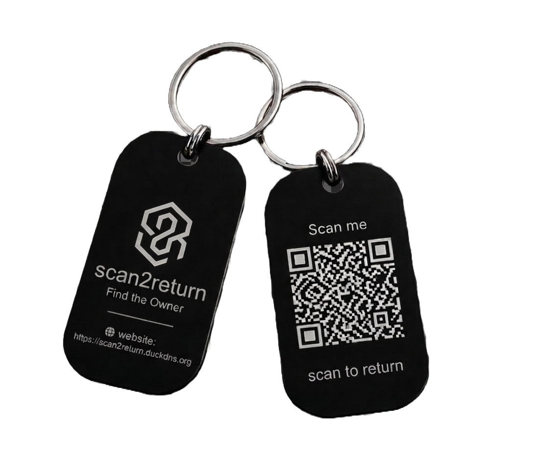 Scan2Return key tag with QR code